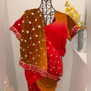Beautiful Sunset Saree and Blouse